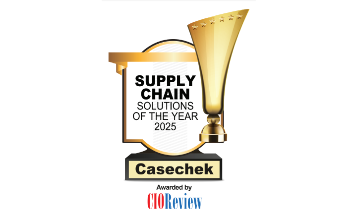 Casechek healthcare supply chain solution of the year award logo for 2025 by CIOReview