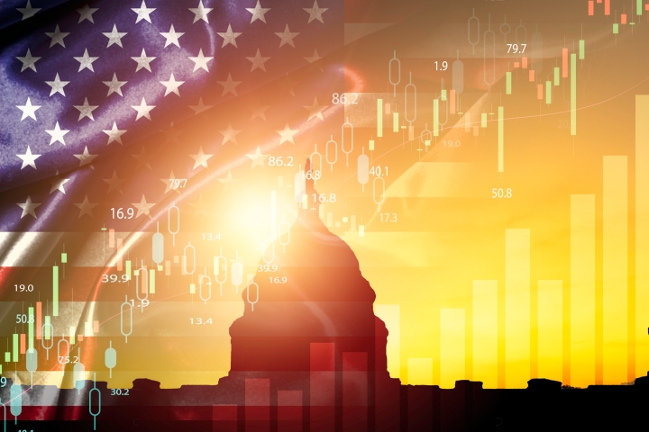 Picture of Washington D.C. with a flag and numbered chart depicting the potential impact of tariffs on the healthcare implant supply chain